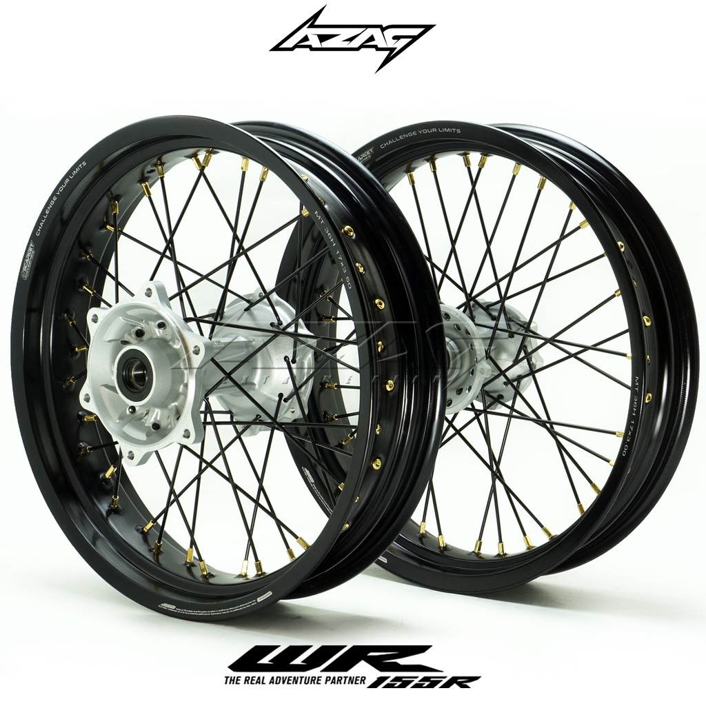 velg set motor yamaha wr 155 supermoto ring 17 scarlet tromol ori