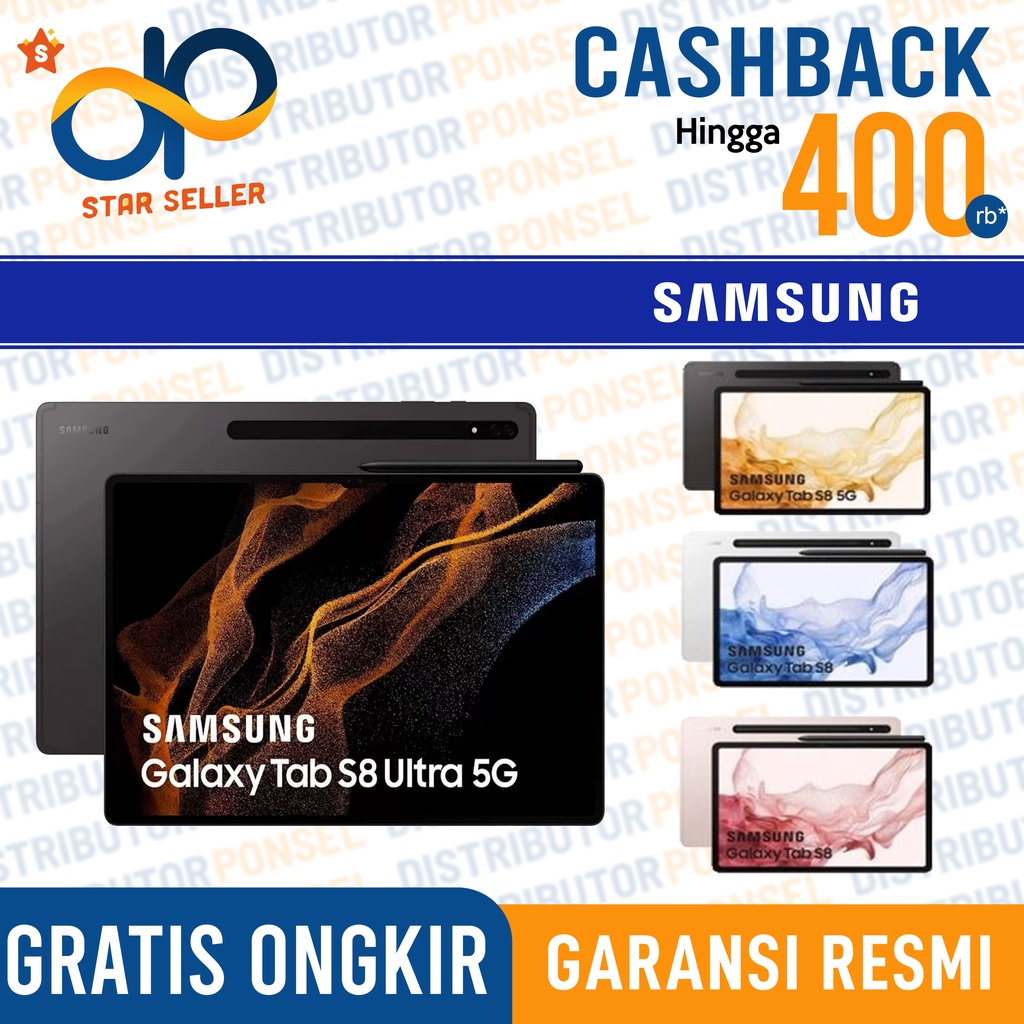 Samsung Galaxy Tab S8 Ultra 5G 16GB+512GB - 12GB+256GB - 8GB+128GB Garansi Resmi Sein Samsung S8 Ultra 16 GB 512 GB 8 GB 256 GB 8 GB 128 GB