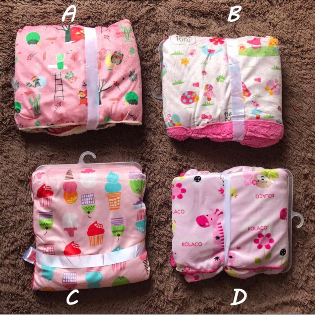 Selimut double fleece bayi cewek / selimut anak cowok / selimut anak hangat / selimut carter