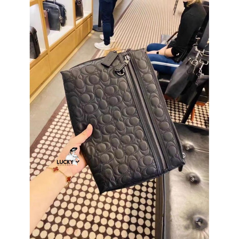 Coach Carryall Pouch in Embosssed Signature Canvas - ORIGINAL 100%