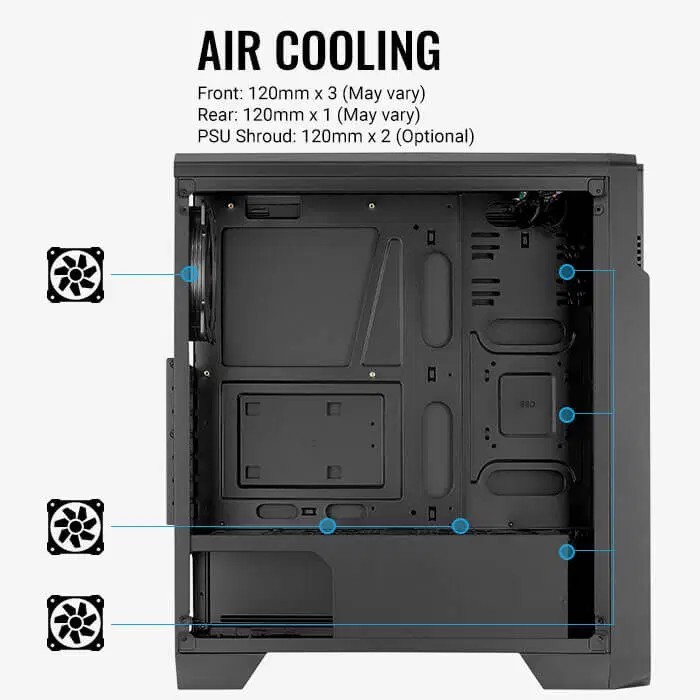 Casing Komputer Aerocool Ore ATX Mid Tower Case Tempered Glass Kasing