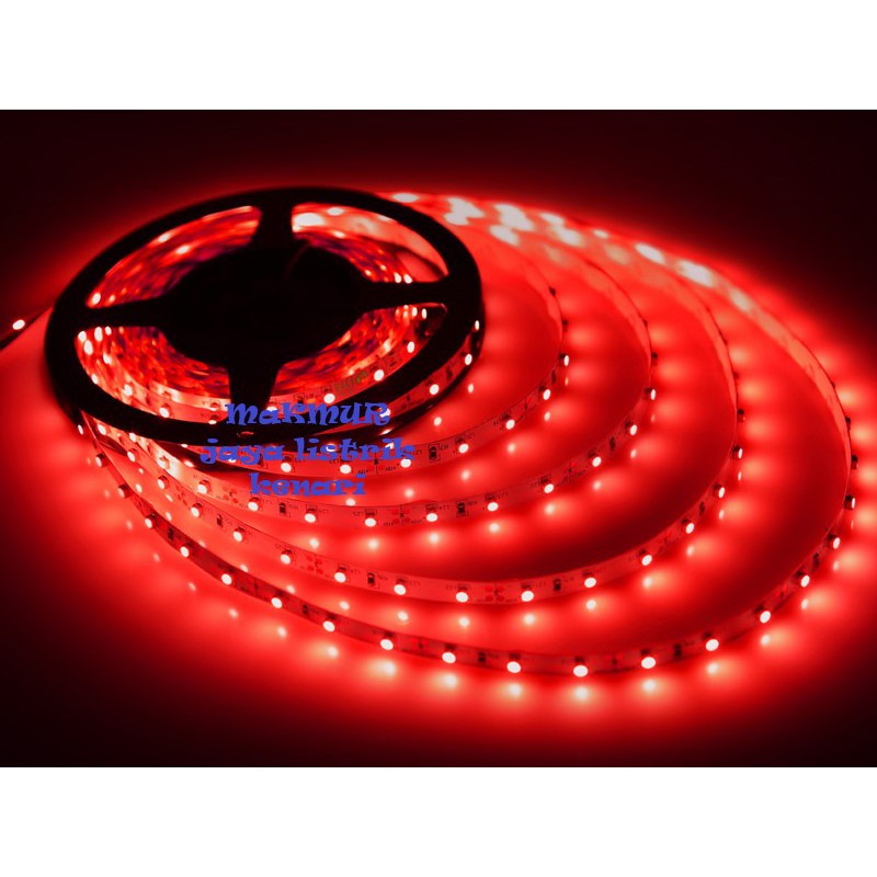 LAMPU LED STRIP LIGHT MATA BESAR 5050 SMD 12V IP33 indoor 5meter - Putih WARM WHITE HIJAU BIRU MERAH