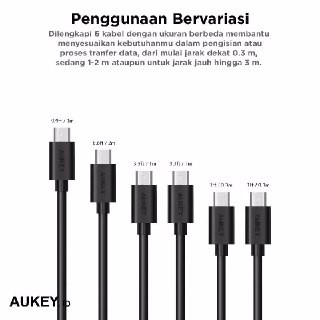 Aukey Cable CB-D17 Micro USB 2.0 (6Pcs) - 500092
