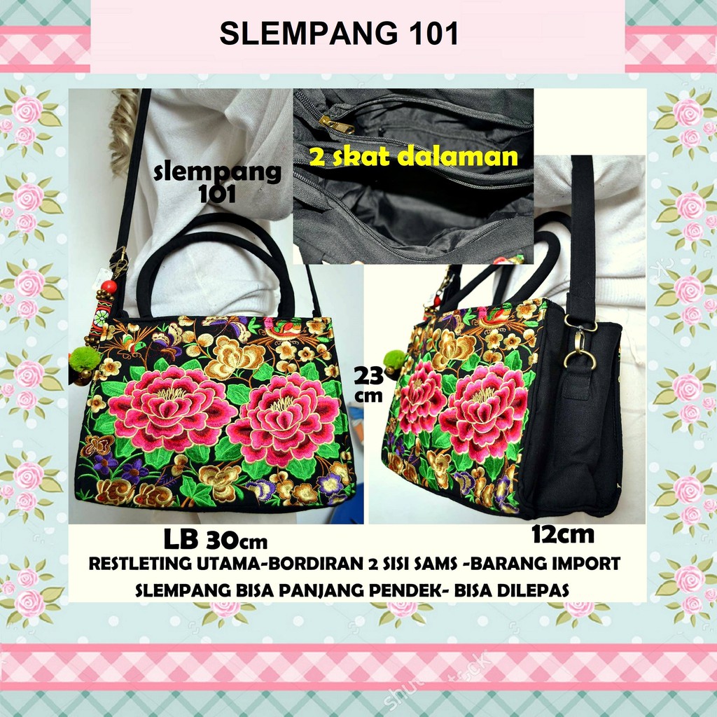 Tas Bangkok Bunga Bordir Thailand