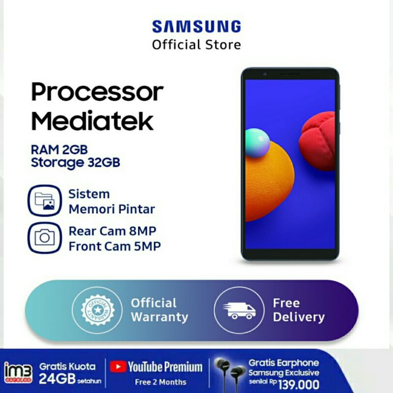 Samsung Galaxy A01 Core 2/32Gb Garansi Resmi 1 Tahun