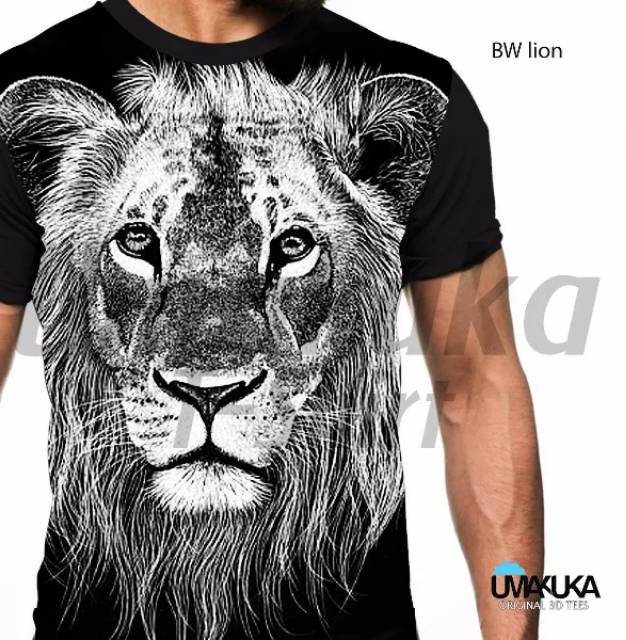 Kaos Macan Singa Polos Belakang Kaos Pria Kaos Fullprint Kaos 3d Umakuka