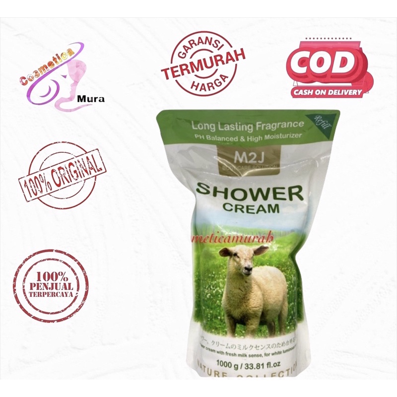 [ 1000 ml REFILL ] M2J shower cream fresh milk / SABUN CAIR M2J refill