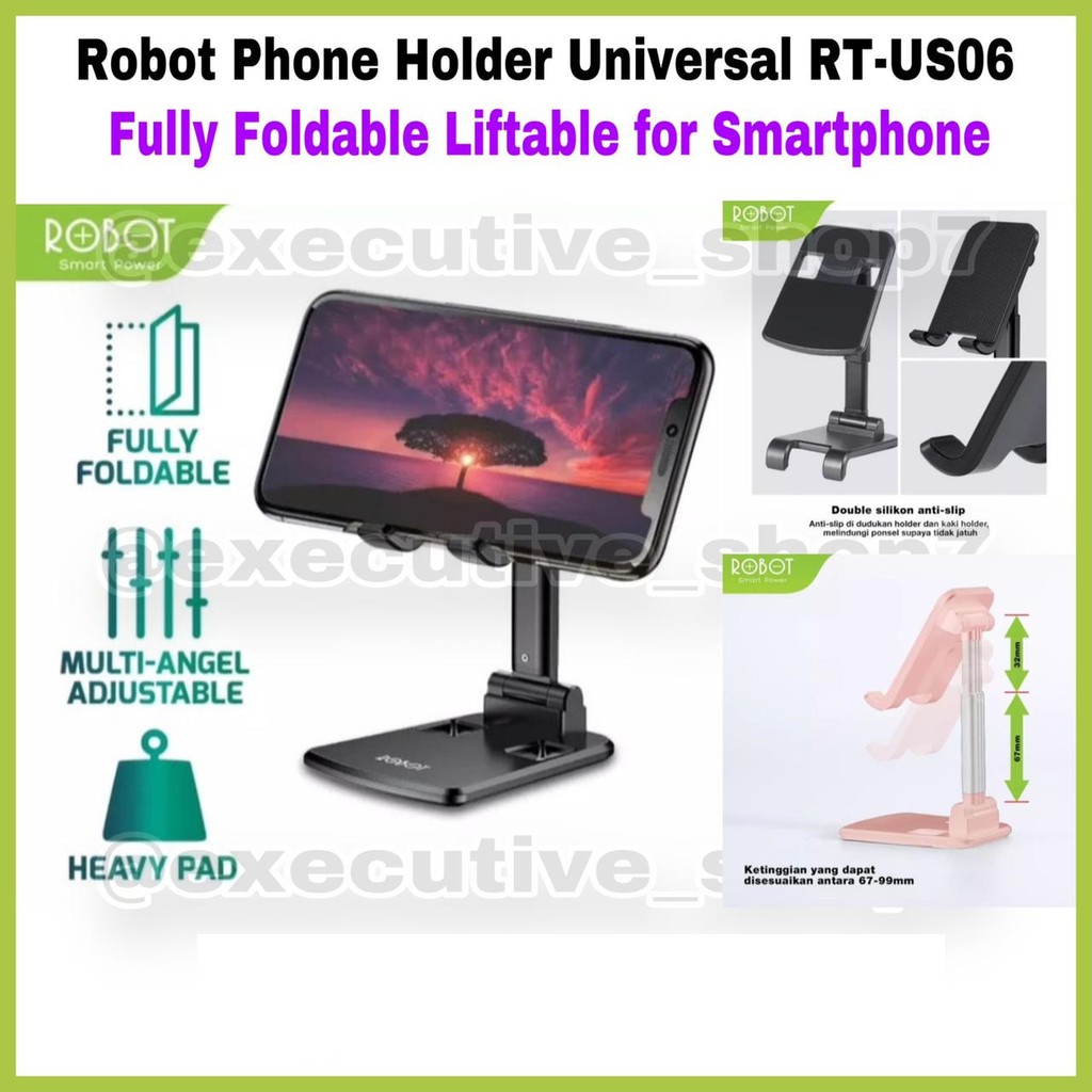 Robot Phone Holder Universal RT-US06 - Fully Foldable Liftable for Smartphone