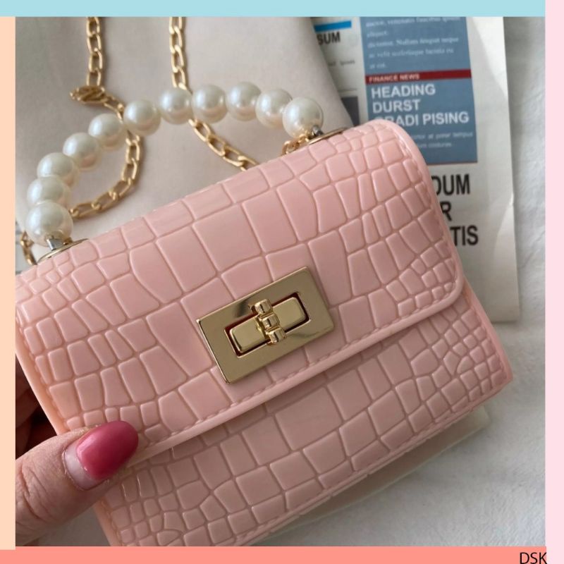 TAS JELLY GLOSSY MINI CROCO PEARL