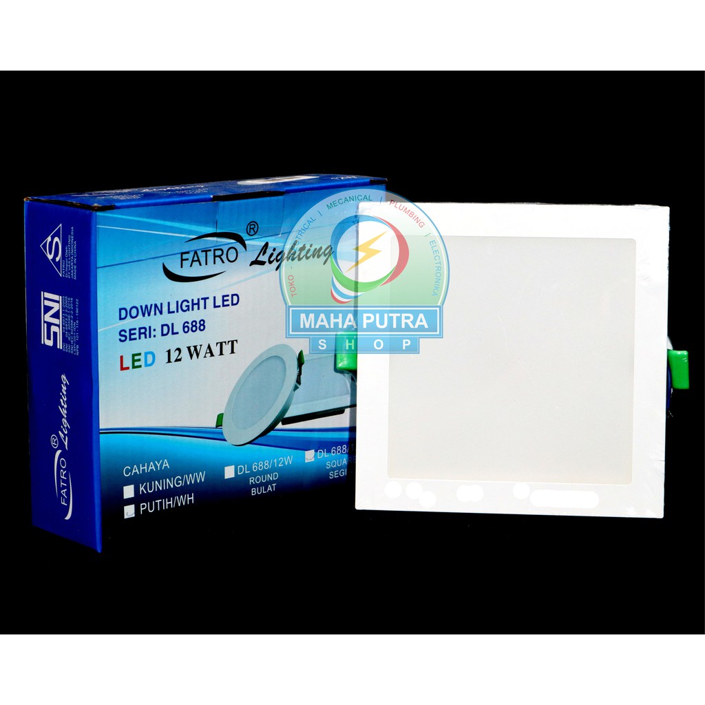 LAMPU DOWN LIGHT  LED 12 WATT KOTAK 688S  FATRO. LAMPU PLAFON