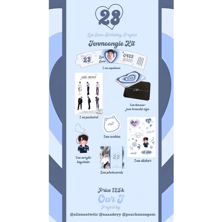 JENO BIRTHDAY KIT BRACELET CUPSLEEVE KEYCHAIN HANDSINITIZER TINCASE NCT DREAM