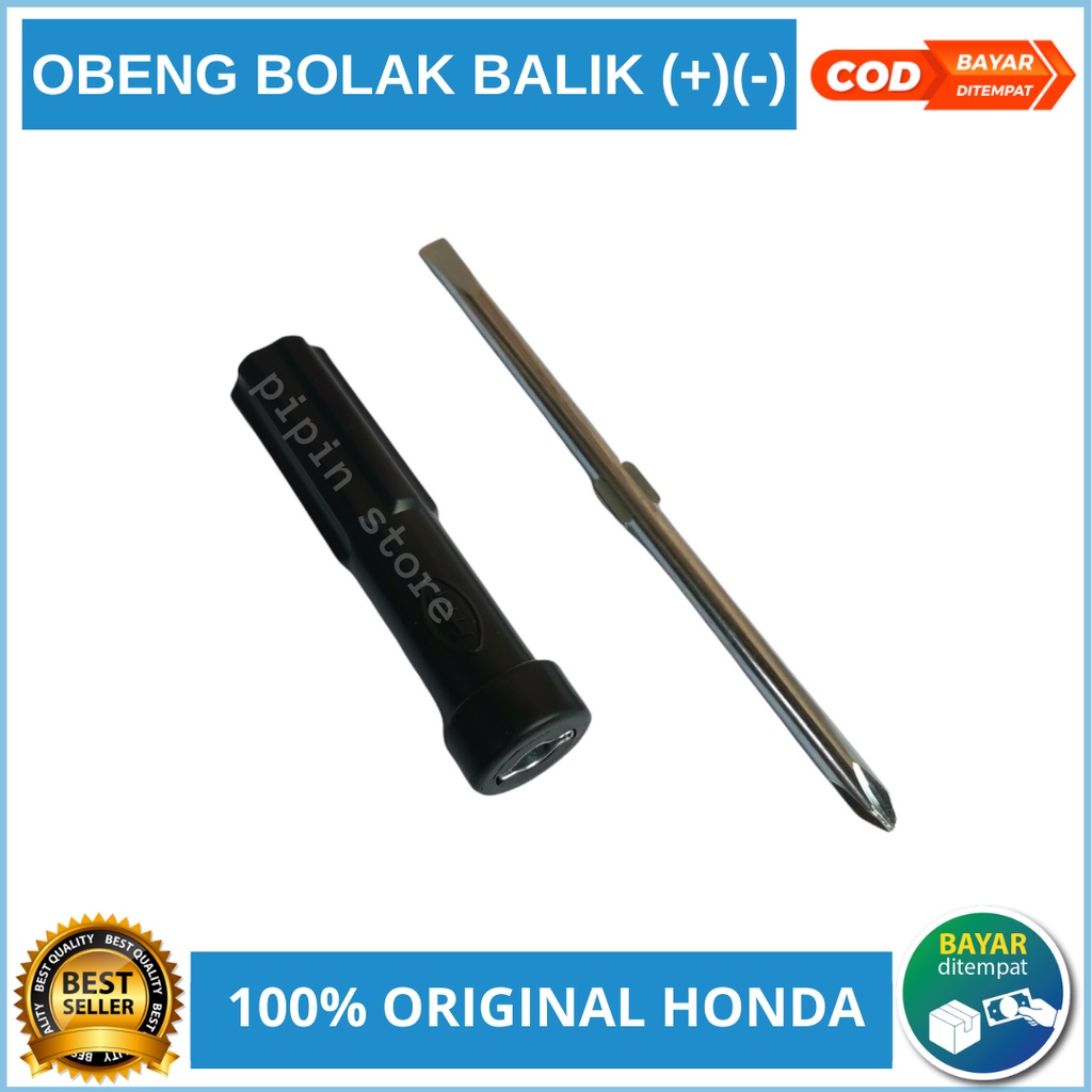 Obeng Bolak Balik Plus Minus  2 Way / Obeng Motor Honda Original AHM / Obeng Serbaguna 2 in 1