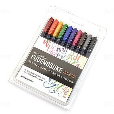 

(BISA COD) Tombow fudenosuke Brush Pen "Hard Tip" 10 colors set TERJAMIN Kode 959