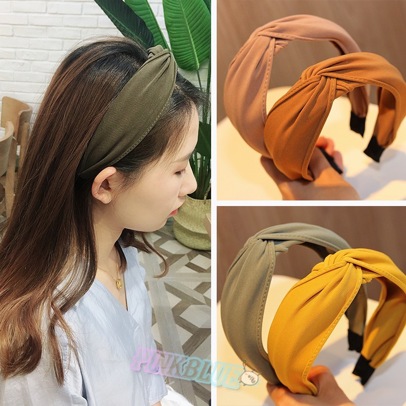 korean headband model wide plain dapat 2pcs