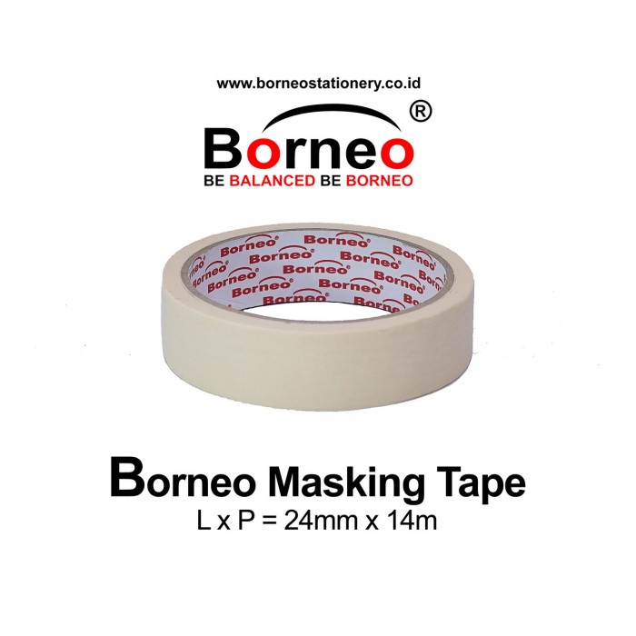 

Borneo Masking Tape / Lakban Kertas 24 mm x 14 m