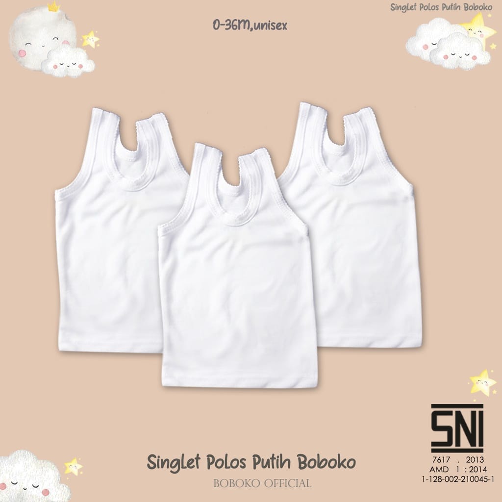 Singlet Bayi Velvet / Libby Winteku Bonbinzoo Newborn 0-12 Tahun Kaos Dalam Baby Polos / Singlet Anak