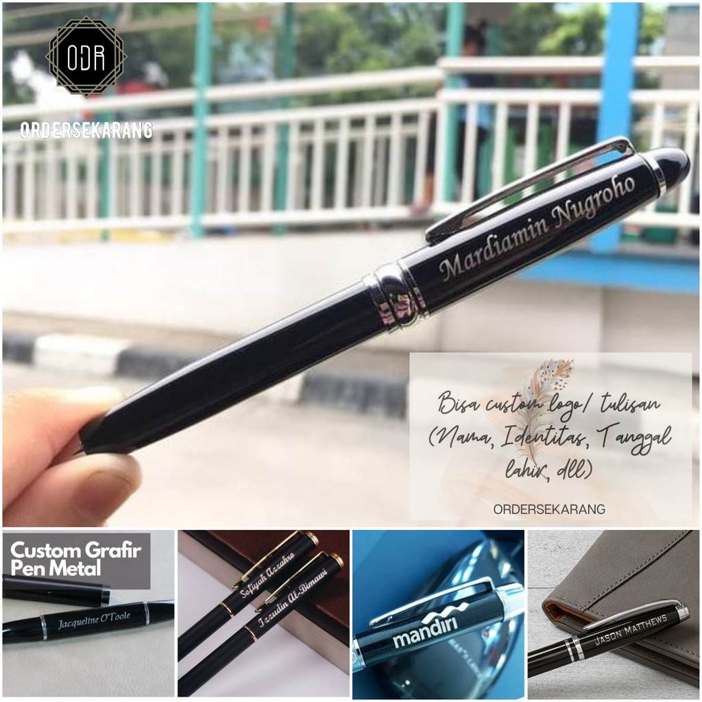 BALLPOINT PULPEN PENA KALIGRAFI TINTA JARVIS CUSTOM GRAFIR LASER LOGO NAMA PREMIUM SOUVENIR KADO