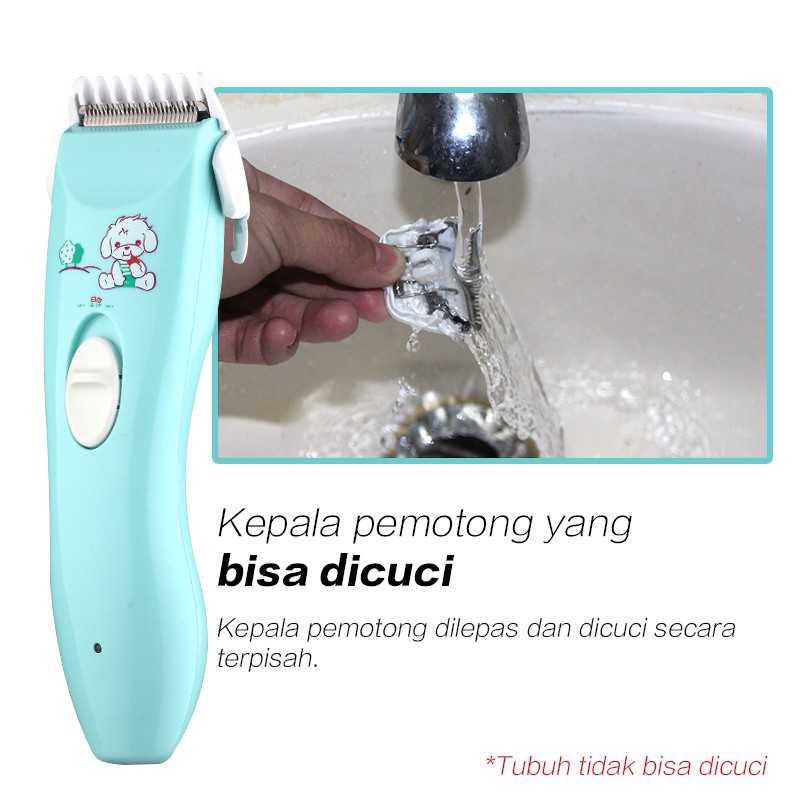 HIPPO LAND Kaikki Baby Hair Clipper Alat Cukur Rambut Bayi Anak Lengkap &amp; Mudah untuk Dicuci 140