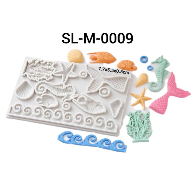 SL-M-0009 CETAKAN COKLAT/FONDANT/ICING/PUDING BINATANG LAUT/MERMAID