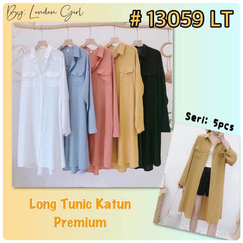 Kemeja Long tunik saku import london girl