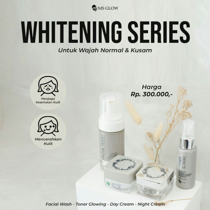 MS GLOW WHITENING free pouch original Shopee Indonesia