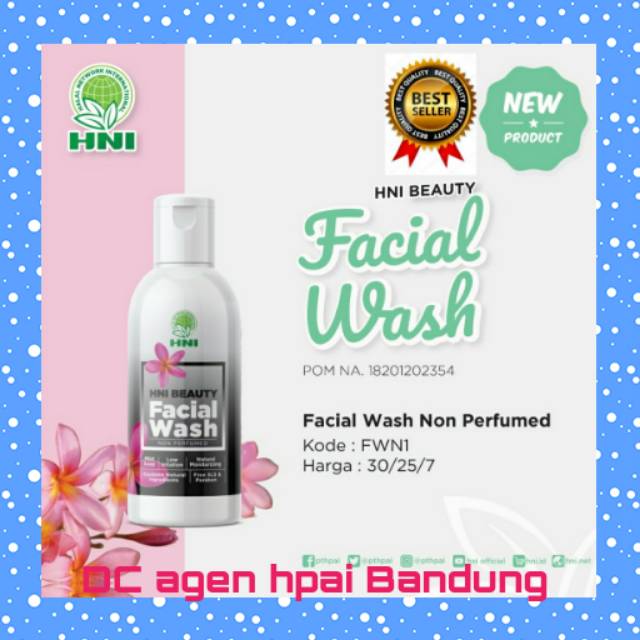 FACIAL WASH HNI HPAI Pembersih wajah tanpa parpum dan 