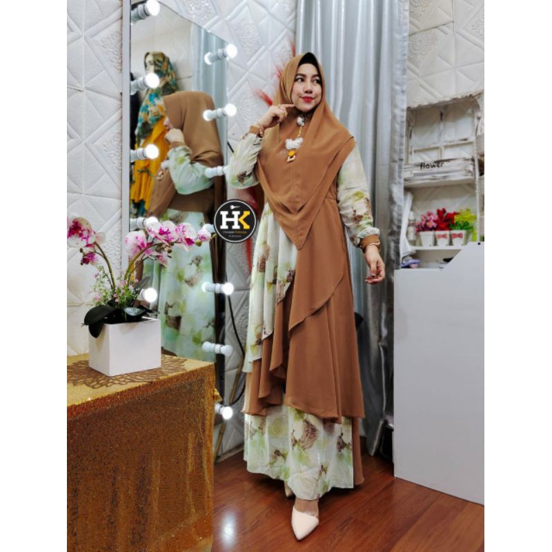 Gamis Set Khimar Chakira syari HK by Dermawan