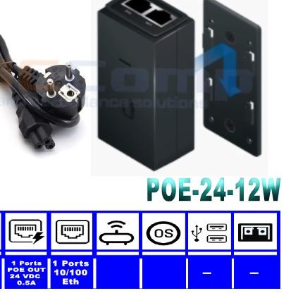 ✫ UBNT UBIQUITI POE-24-12W / POE 24V 0.5A POE Adaptor ◌