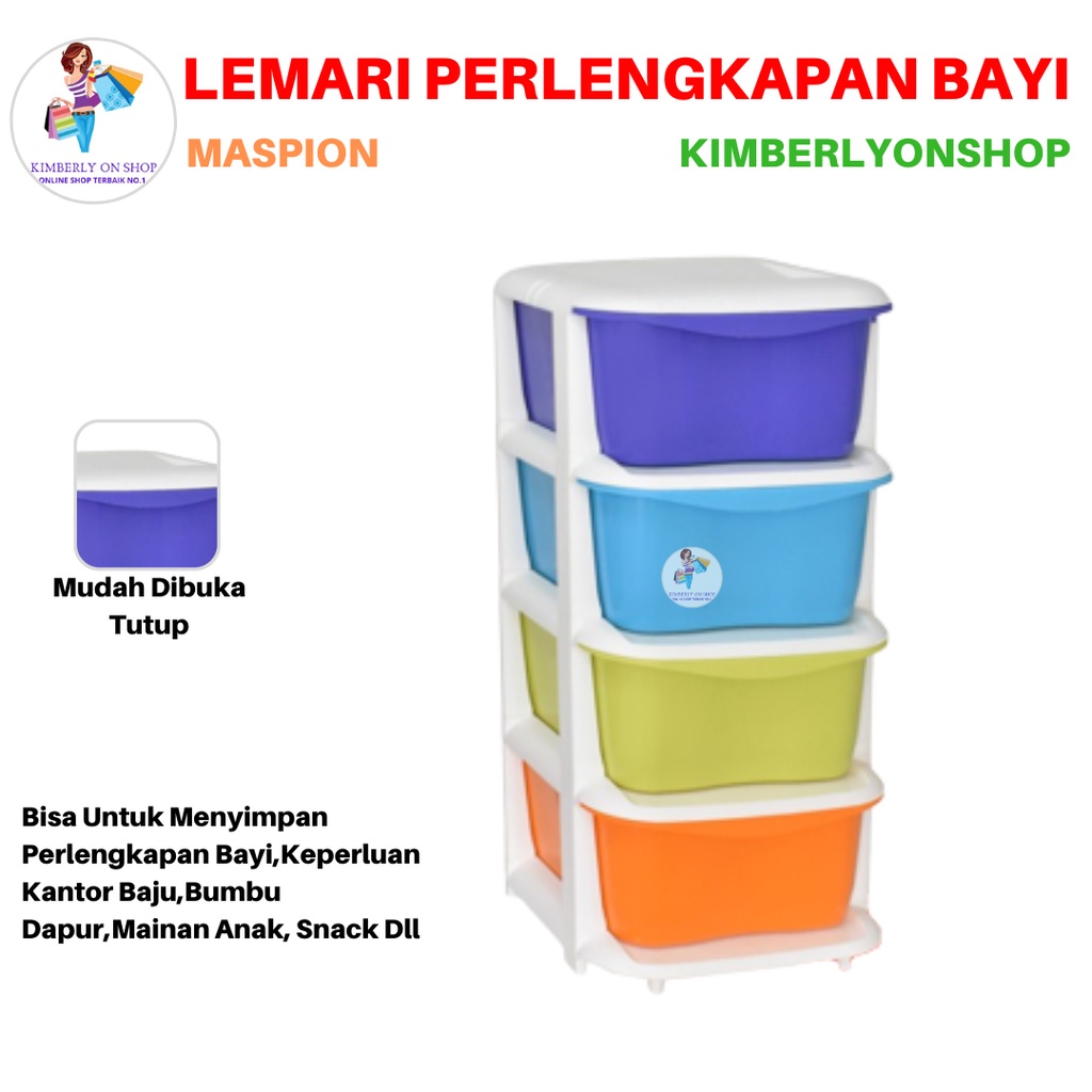 Laci Lemari Pakaian Susun 4 Tower Container S4 Maspion