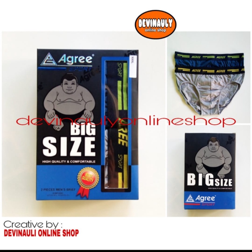 Celana dalam pria Jumbo Agree Big Size 2316 isi 2 pcs