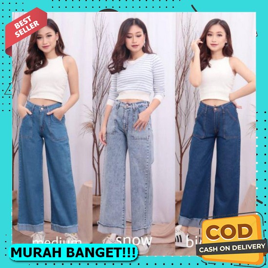 Celana Jins Korean Premium Sobek Clana Jeans Kulot Import Ripped Jeans Clna Jens Cewek Clana Jeens P