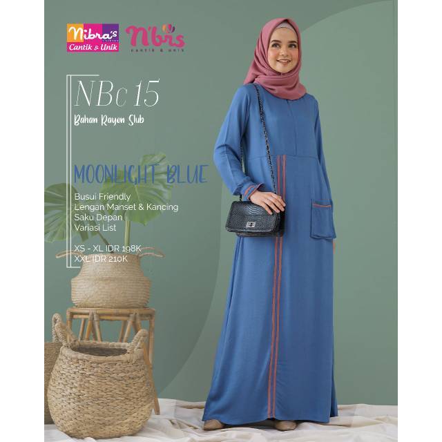 Gamis Nibras NBC 015 15 Cappucino Canyon Rose Bronze Green Moonlight Blue