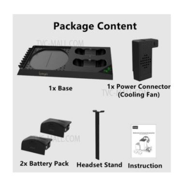 Charger station with cooling fan ipega for x-box Xbox x headset disc gamepad 5in1 multifunctional charging pg-xbx013