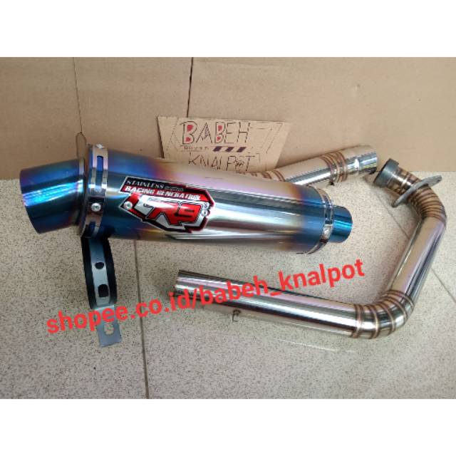 Knalpot R9 blue mugello pnp vixion verza cb150r mx new