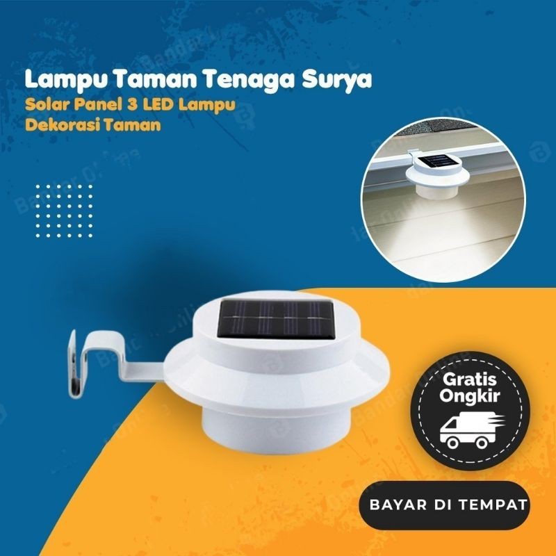 Lampu Taman Tenaga Surya Solar Panel 3 LED Lampu Dekorasi Taman