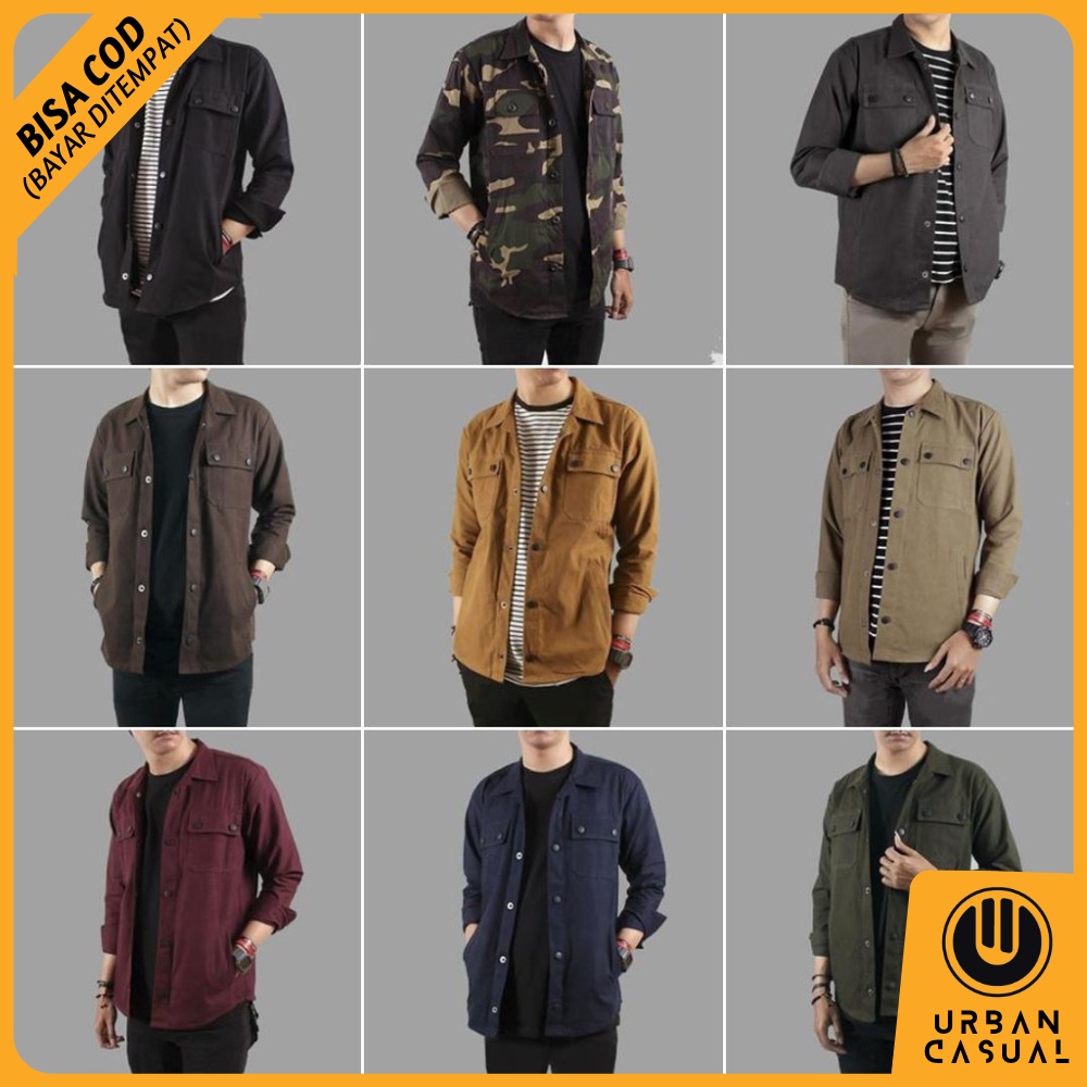 KEMEJA SEMI PARKA BIG SIZE XXL SK2 WOLV / JAKET SEMIPARKA JUMBO / JAKET SEMI PARKA PRIA - BISA COD