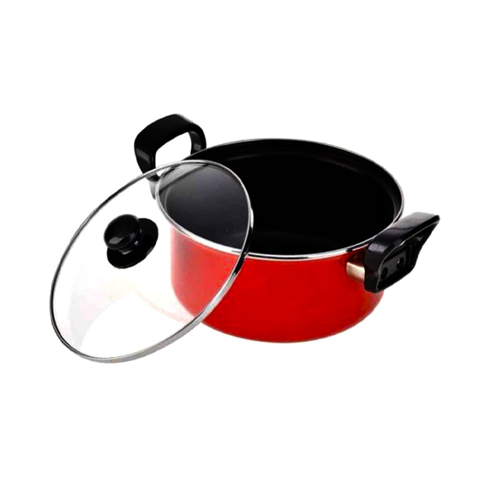 Maspion Dutch Oven Panci Non-Stick 18 cm / Panci Maspion Anti Lengket Tutup Kaca