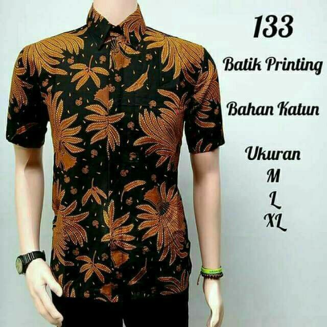 KEMEJA BATIK PRIA/HEM BATIK PRIA/BAJU BATIK PRIA/MOTIF DAUN NANGKA