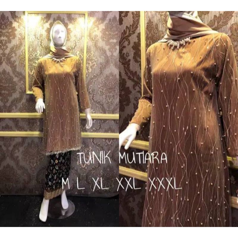 M-3L KEBAYA TULE AKAR MUTIARA JUMBO SERAGAM KEBAYA TUNIK TULLE  KEBAYA TILLE  LILAC ABU COKSU DUSTY ko