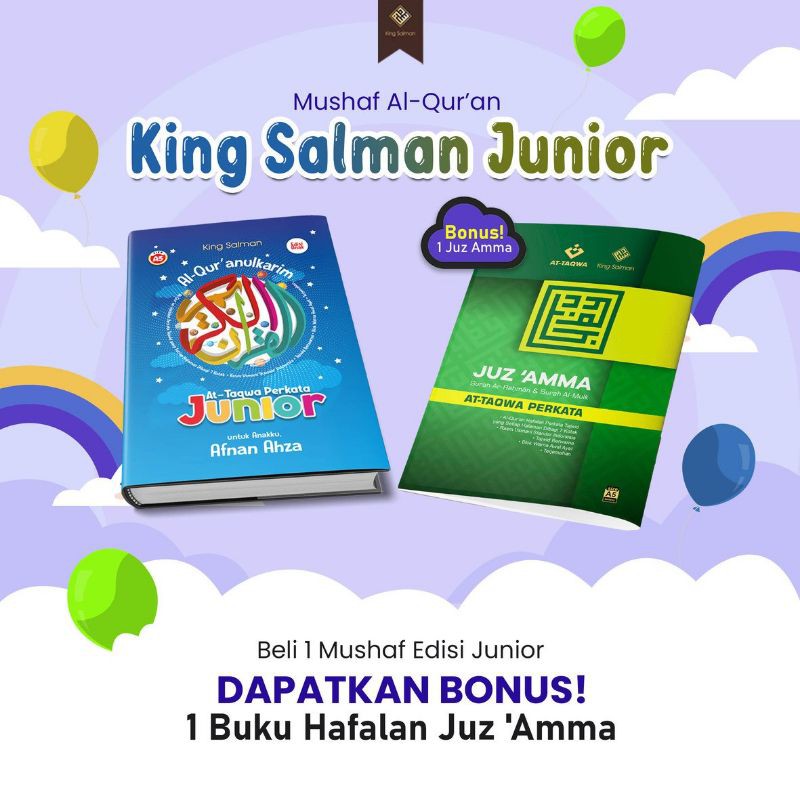 Mushaf Alquran King Salman Junior Alquran Cover Nama Hafalan Terjemahan Fullcolor Anak