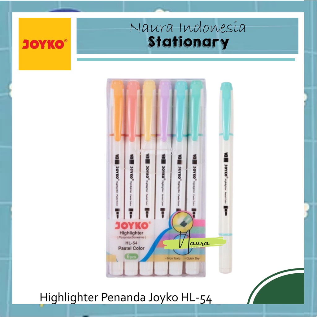

Highlighter Penanda Joyko HL-54 1 Set 6 Pcs 6 Warna