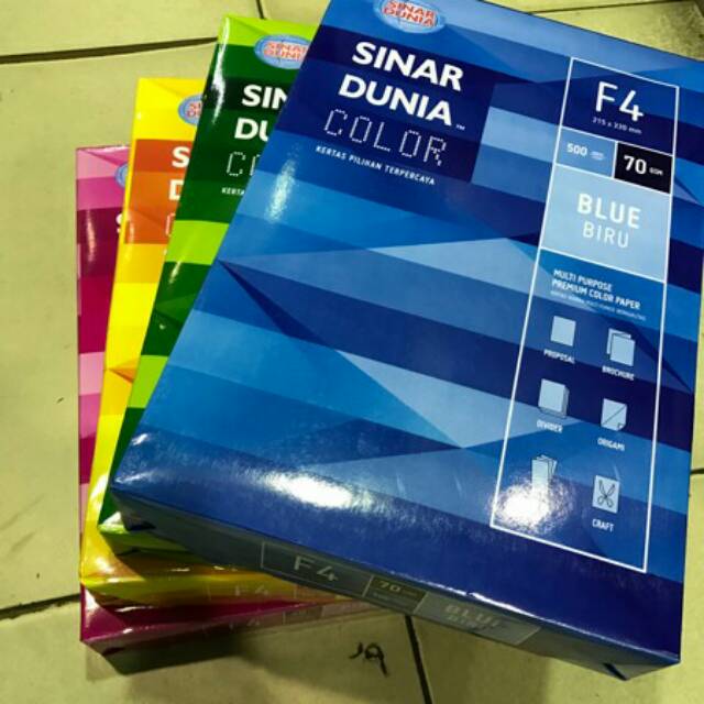 Kertas Fotocopy HVS F4 Warna 70 gram Sinar Dunia atk