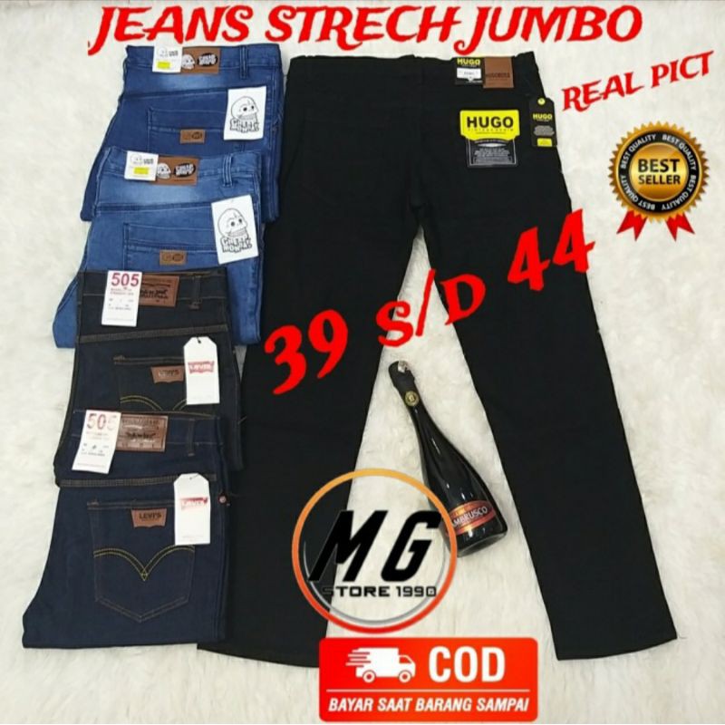 CELANA JEANS PANJANG JUMBO BIG SIZE STREET SLIM FIT PRIA LAKI LAKI