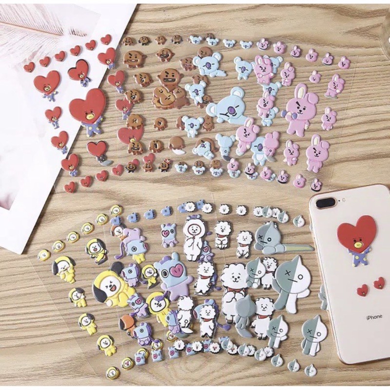 

STC03 - Sticker Timbul Karakter BT 21 Kartun Anak