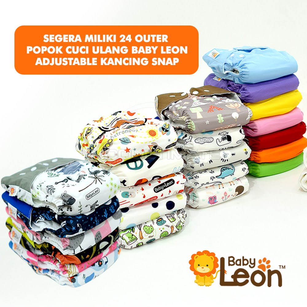 Popok Clodi Bayi Cuci Ulang + FREE INSERT Clodi BABY LEON PREMIUM BY-830 / BY-831 / BY-82 Cloth Diaper Clodi Bayi Motif Popok Cuci Ulang Baru Lahir New born Clodi Bayi Popok Kain Bayi Popok Celana Bayi Baru Lahir New Born BY-712
