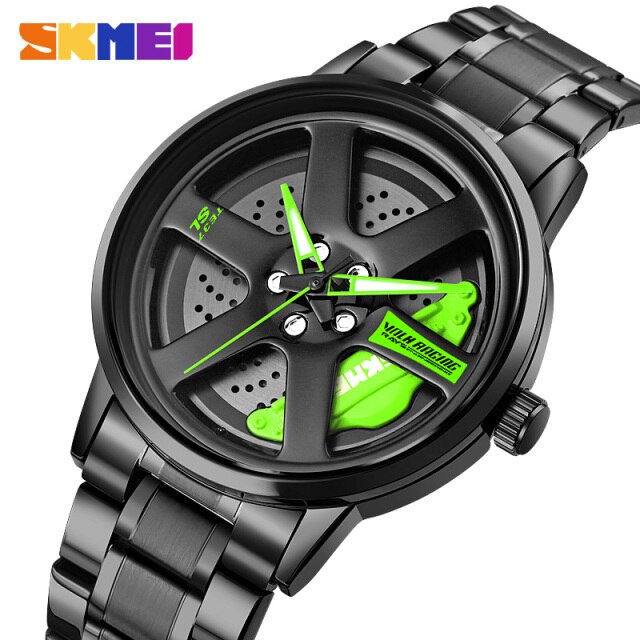 Jam Roda Wheel SKMEI 1787 Analog Pria Stainless Steel Original SKMEINDONESIA