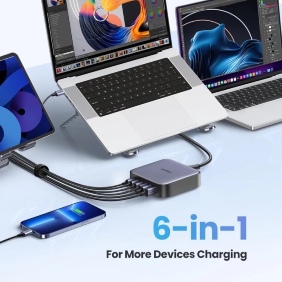 UGREEN Adaptor Power Charger Desktop 200w 6 port USB C MacBook Nexode