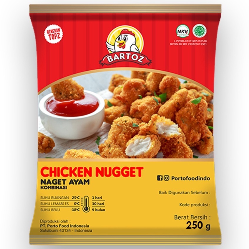 

BARTOZ Chicken Nugget (Naget Ayam) 250gr