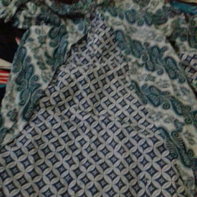 Gamis Cardi Gamis Batik Cantik Bagus Seragaman Pesta Syari Batik Cantik Biru Layer Kondangan Nikahan