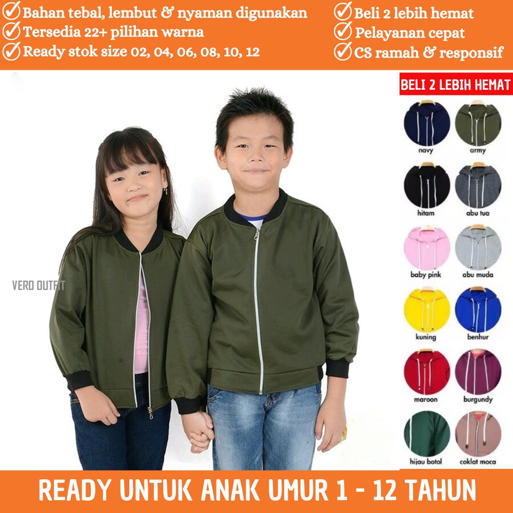 Baju Jemper Sweter Suiter Hoodie Sleting Anak Baby Laki Laki Perempuan Branded Cowok Cewek Couple Ke